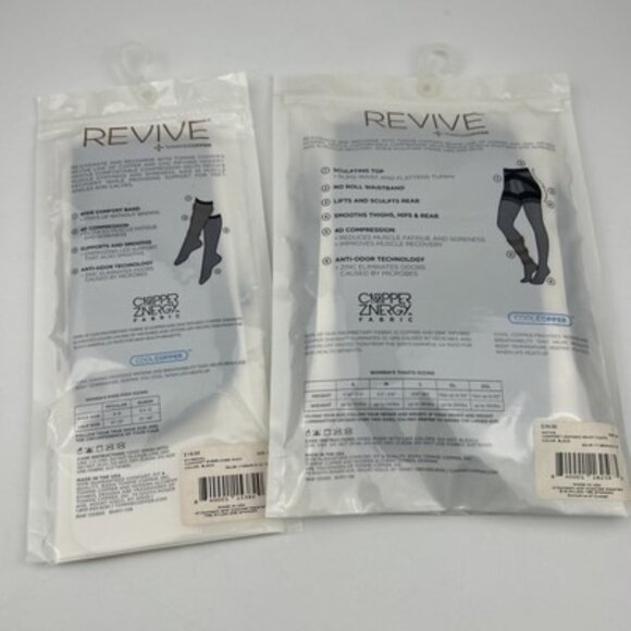 Tommie Copper Revive Black Sculpting Comfort 2XL Tights & Queen Sheer Knee Highs - Picture 2 of 11